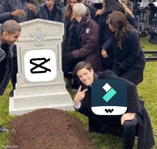 CapCut Ban | image tagged in grant gustin over grave | made w/ Imgflip meme maker