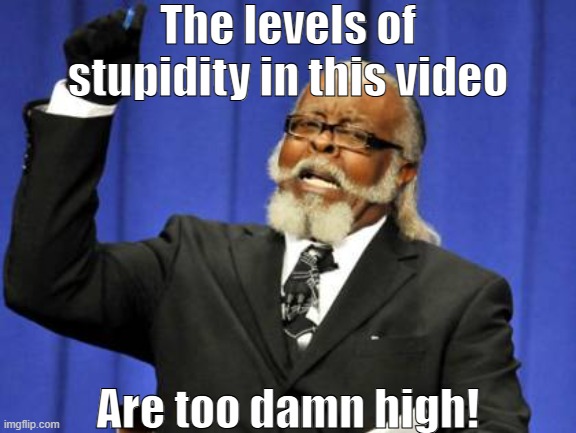 Too Damn High Meme | The levels of stupidity in this video Are too damn high! | image tagged in memes,too damn high | made w/ Imgflip meme maker