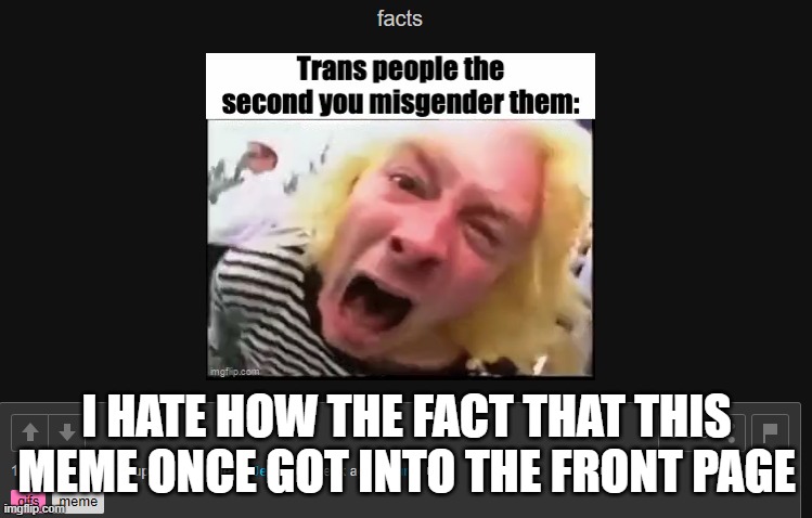 i really hate transphobe | I HATE HOW THE FACT THAT THIS MEME ONCE GOT INTO THE FRONT PAGE | made w/ Imgflip meme maker