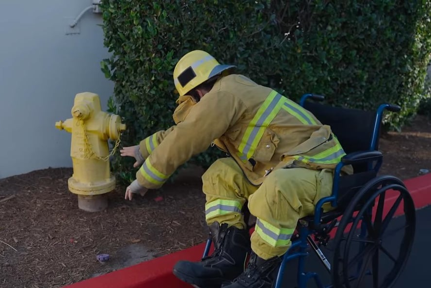 wheelchair firefighter Blank Meme Template