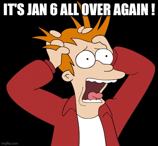 Futurama Fry Screaming | IT'S JAN 6 ALL OVER AGAIN ! | image tagged in futurama fry screaming | made w/ Imgflip meme maker