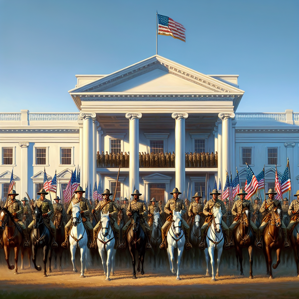 U.S. cavalry arrives at the White House Blank Meme Template