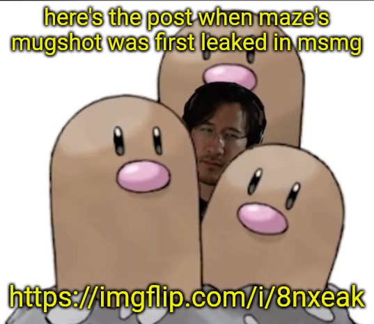 Markiplier | here's the post when maze's mugshot was first leaked in msmg; https://imgflip.com/i/8nxeak | image tagged in markiplier | made w/ Imgflip meme maker