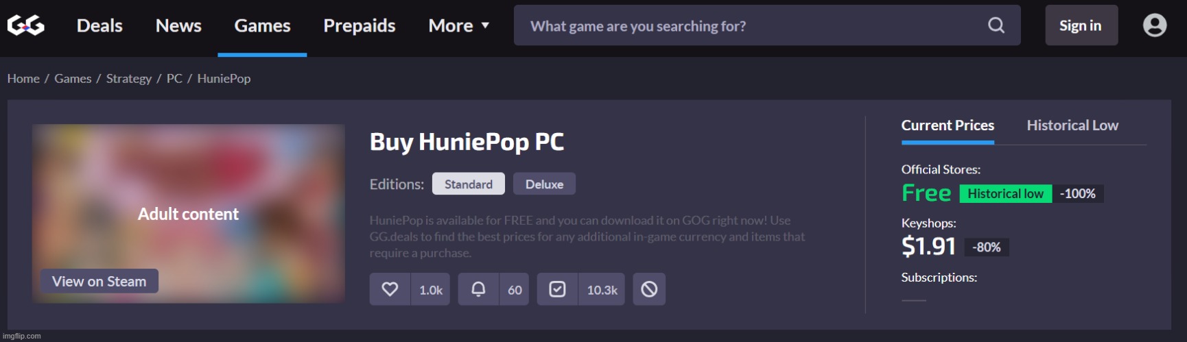 free porn game on GOG rn | made w/ Imgflip meme maker