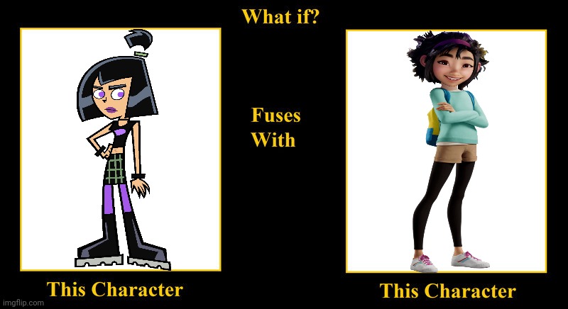 Sam Manson Fuses With Fei Fei Tong Zhong | image tagged in what if fuses,sam manson,danny phantom,fei fei,over the moon,black hair | made w/ Imgflip meme maker