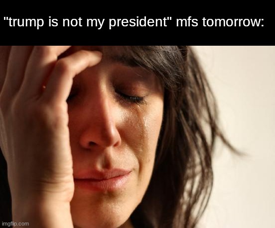 First World Problems | "trump is not my president" mfs tomorrow: | image tagged in memes,first world problems | made w/ Imgflip meme maker