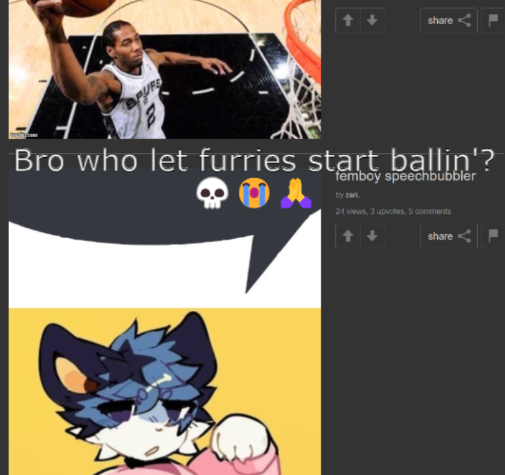 bro who let furries start ballin'? Blank Meme Template