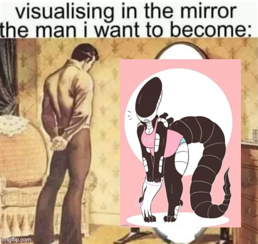 Visualizing in the mirror the man I want to become | image tagged in visualizing in the mirror the man i want to become | made w/ Imgflip meme maker