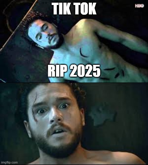 Tik Tok Rebirth | TIK TOK; RIP 2025 | image tagged in tik tok | made w/ Imgflip meme maker