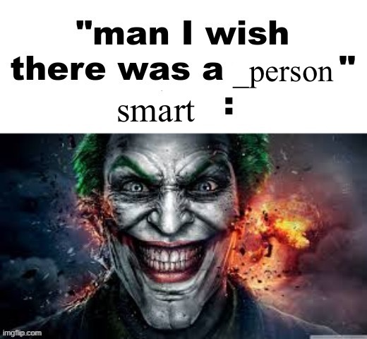 man I wish there was a | _person; smart | image tagged in man i wish there was a | made w/ Imgflip meme maker