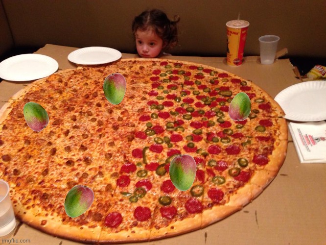 . | image tagged in little girl gigantic pizza | made w/ Imgflip meme maker