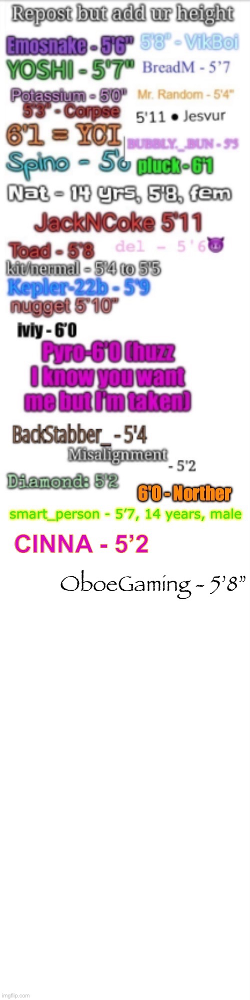 This image getting moldy asf | OboeGaming - 5’8” | image tagged in msmg | made w/ Imgflip meme maker