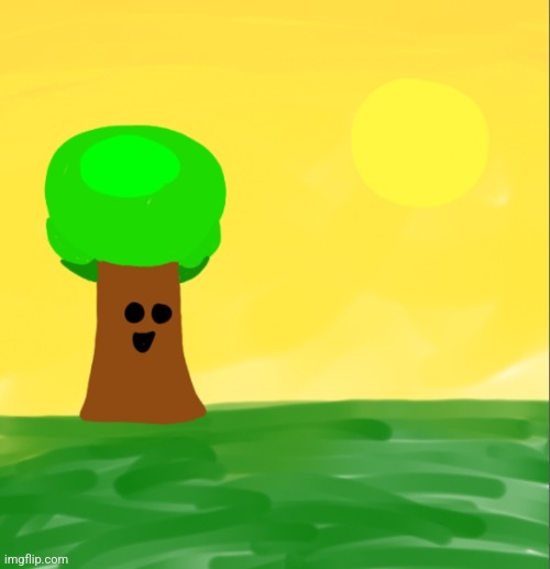 Mr. Tree and a partially drawn Mr. Sun (finished Mr. Sun in comments) | image tagged in sprunki | made w/ Imgflip meme maker