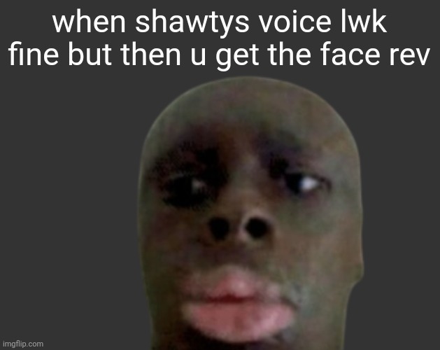 K K | when shawtys voice lwk fine but then u get the face rev | image tagged in k k | made w/ Imgflip meme maker