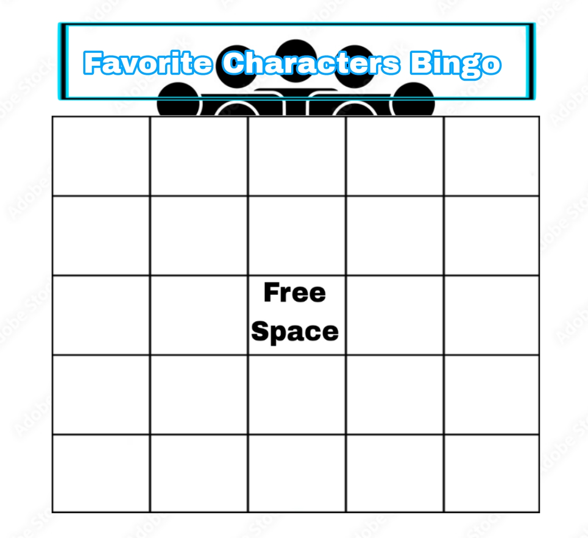 favorite characters bingo Blank Meme Template