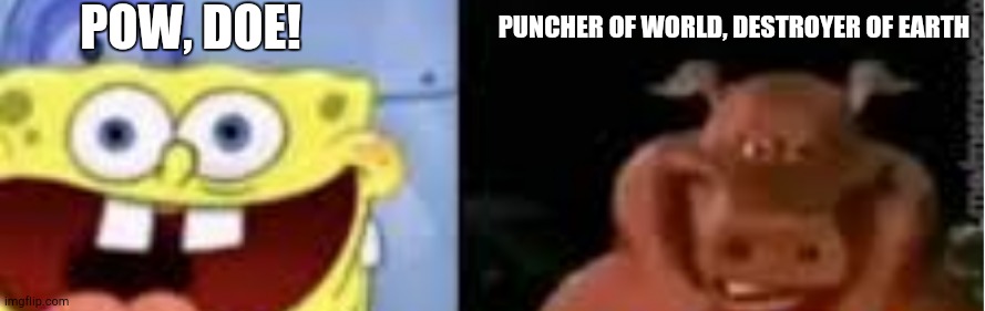 Is it ok if i post it in msmg idk if it make sense or no | POW, DOE! PUNCHER OF WORLD, DESTROYER OF EARTH | image tagged in what | made w/ Imgflip meme maker