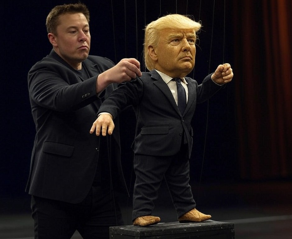 Donald Trump Elon Musk #elonald Puppet marionette strings Blank Meme Template