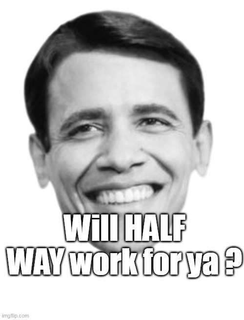 Will HALF WAY work for ya ? | made w/ Imgflip meme maker