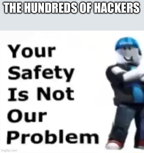 Your safety is not our problem | THE HUNDREDS OF HACKERS | image tagged in your safety is not our problem | made w/ Imgflip meme maker