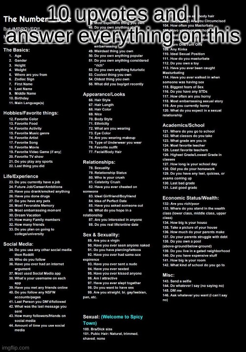 The Number Game | 10 upvotes and I answer everything on this | image tagged in the number game | made w/ Imgflip meme maker