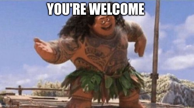 YOU'RE WELCOME | image tagged in what can i say except x | made w/ Imgflip meme maker