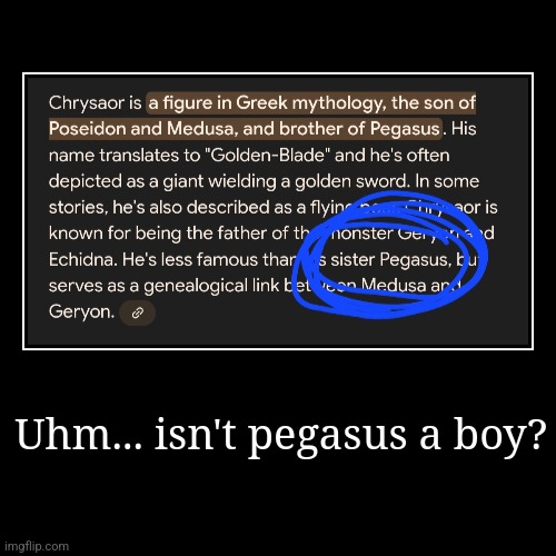 Uhm... isn't pegasus a boy? | | image tagged in funny,demotivationals | made w/ Imgflip demotivational maker