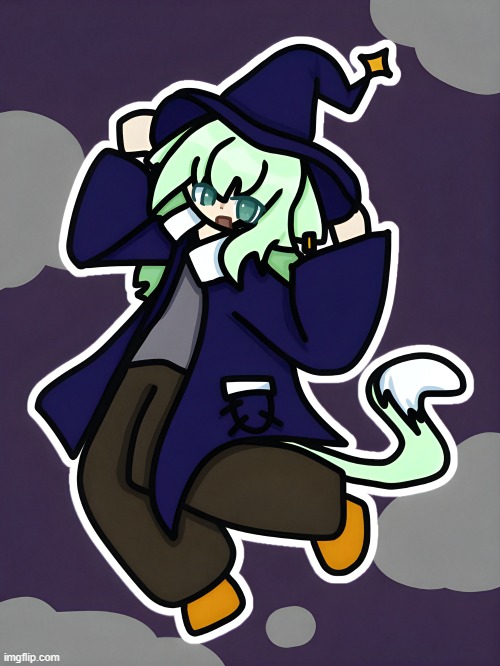 Witch Neko (drawn by Cosmo) | image tagged in witch neko drawn by cosmo | made w/ Imgflip meme maker