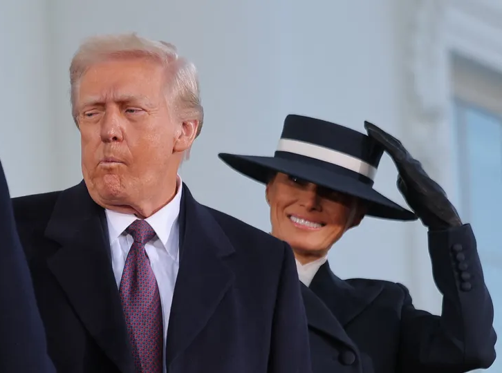 Donald and Melania Trump on inauguration 2025 Blank Meme Template