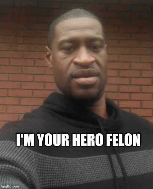 george floyd | I'M YOUR HERO FELON | image tagged in george floyd | made w/ Imgflip meme maker