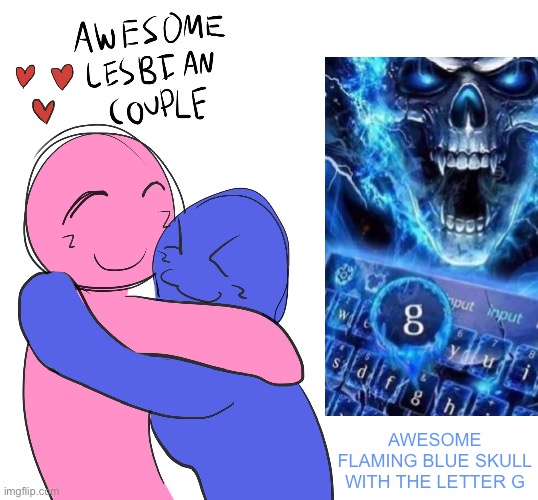 Simga | AWESOME FLAMING BLUE SKULL WITH THE LETTER G | image tagged in gifs,memes,funny,shitpost,awesome lesbian couple,msmg | made w/ Imgflip meme maker