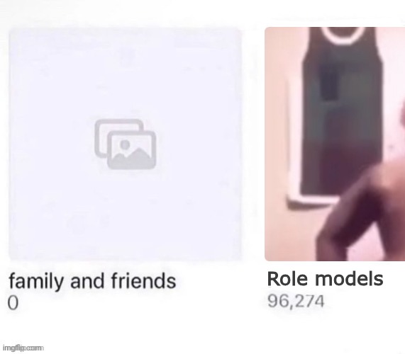 Family and Friends vs X | Role models | image tagged in family and friends vs x | made w/ Imgflip meme maker