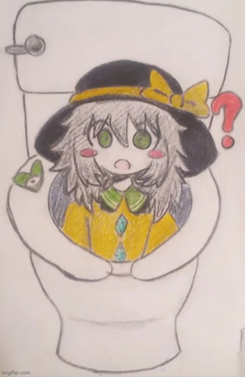 Koishi Komeiji in a toilet | image tagged in skibidi touhou | made w/ Imgflip meme maker