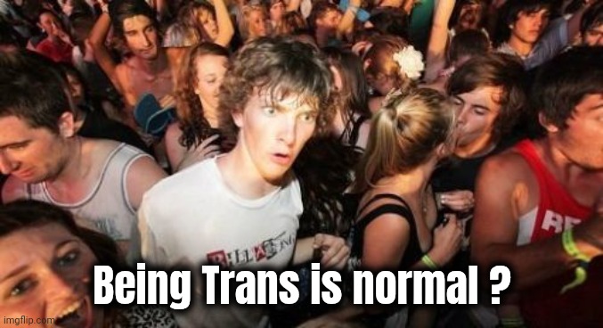 Sudden Clarity Clarence Meme | Being Trans is normal ? | image tagged in memes,sudden clarity clarence | made w/ Imgflip meme maker