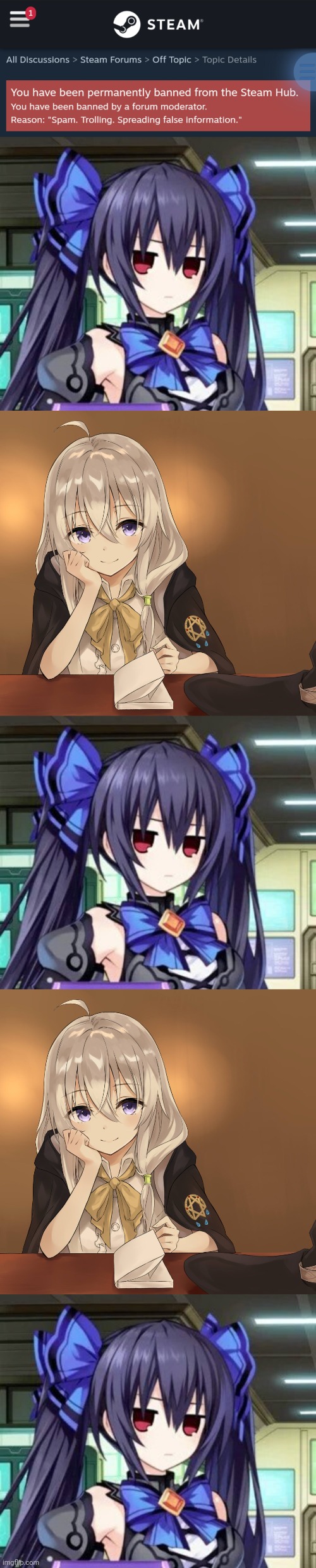 image tagged in noire tsundere face,majo no tabitabi | made w/ Imgflip meme maker