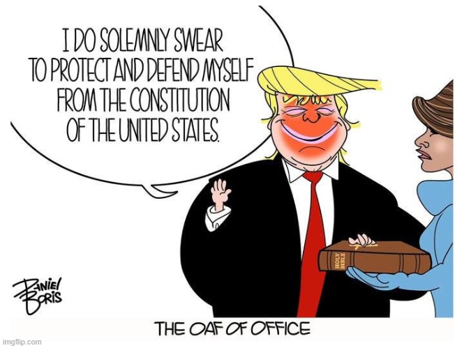 The Oaf of Office. | image tagged in trump inauguration | made w/ Imgflip meme maker