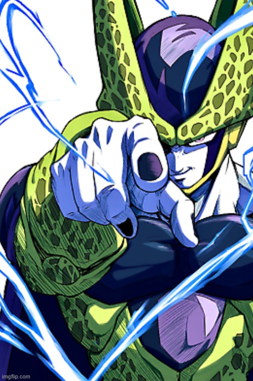 Cell pointing | image tagged in cell pointing | made w/ Imgflip meme maker