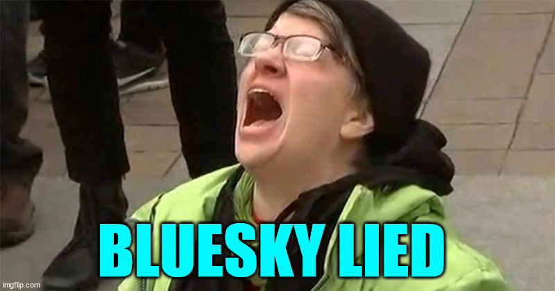 They really believe their echo chamber that Trump would never be the 47th president | BLUESKY LIED | image tagged in crying liberal,believed lib social media,trump not to be inaugurated,stupid people | made w/ Imgflip meme maker