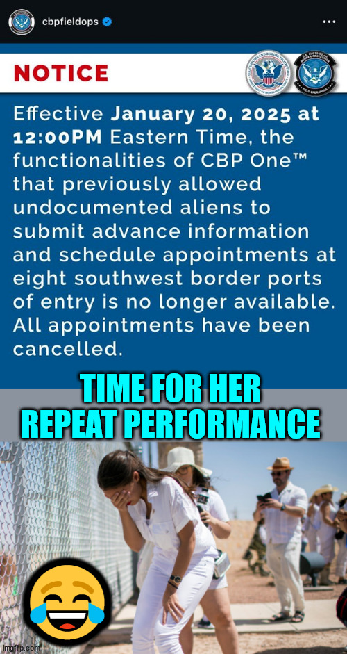 AOC... repeat performance... coming up | TIME FOR HER REPEAT PERFORMANCE; 😂 | image tagged in aoc cries,repeat,performance,coming up | made w/ Imgflip meme maker