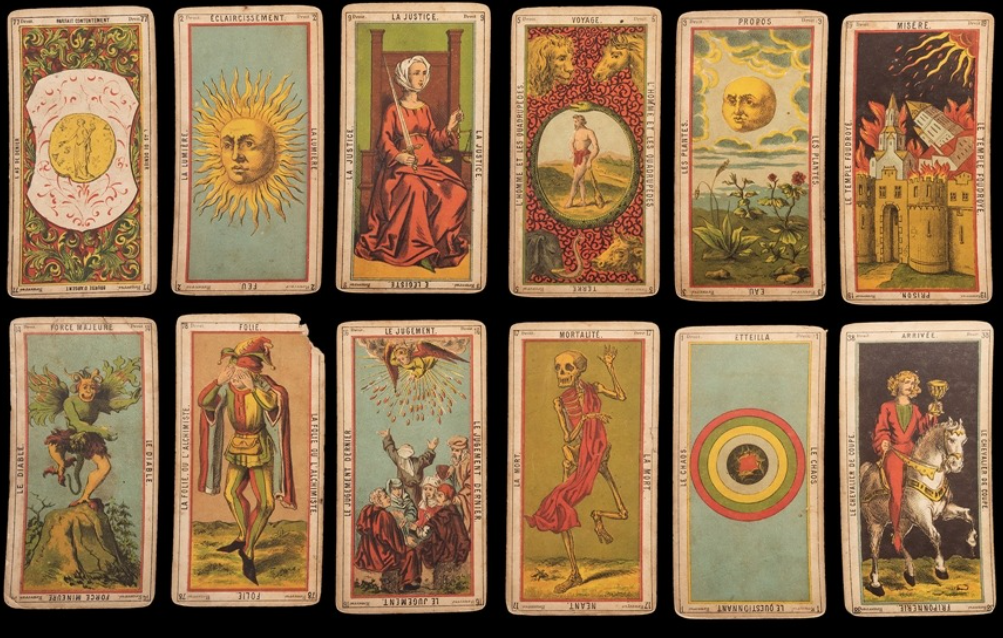 Grand Etteilla Tarot Deck. circa 1900. Blank Meme Template