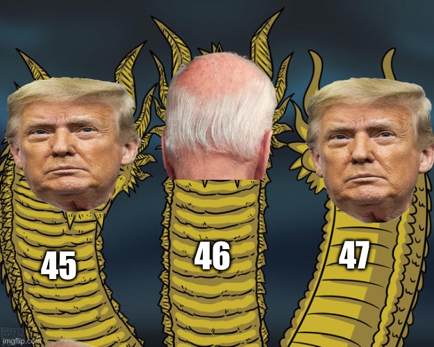 Walk away Joe | 47; 46; 45 | image tagged in three-headed dragon,politics lol,memes | made w/ Imgflip meme maker