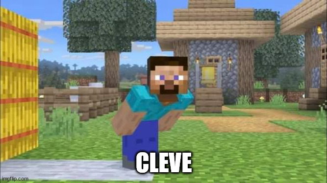 Steve looking at screen | CLEVE | image tagged in steve looking at screen | made w/ Imgflip meme maker