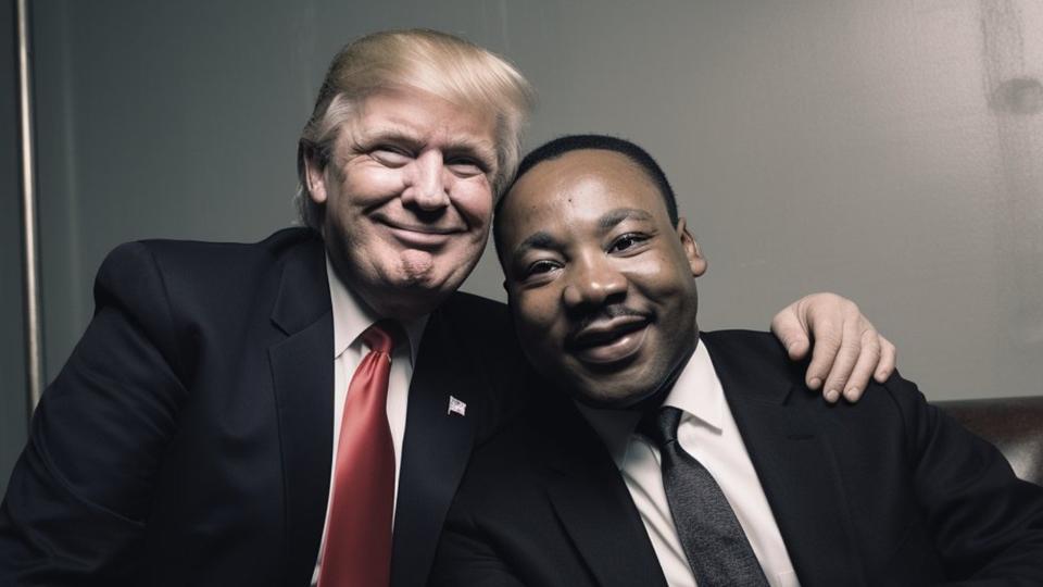 Trump and MLK Jr. Brothers from another mother Blank Meme Template