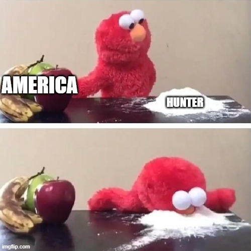 Elmo sniffing coke | AMERICA HUNTER | image tagged in elmo sniffing coke | made w/ Imgflip meme maker