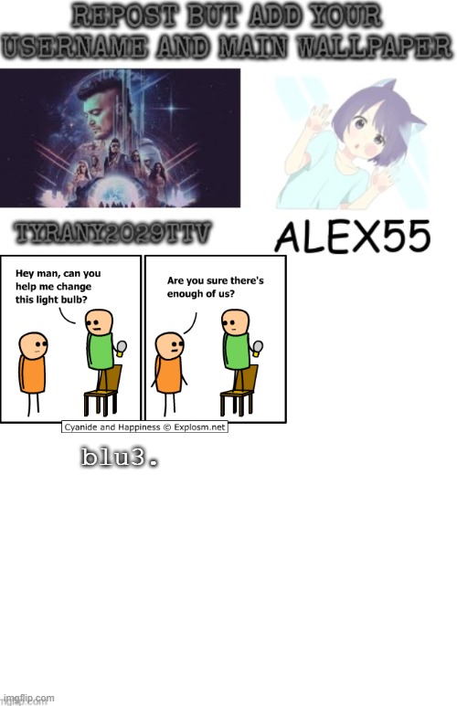 c&h saved my life frfr | blu3. | made w/ Imgflip meme maker