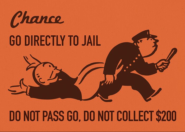 Chance GO DIRECTLY TO JAIL Blank Meme Template