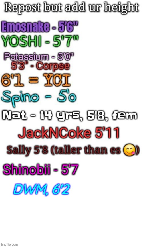DWM, 6'2 | made w/ Imgflip meme maker