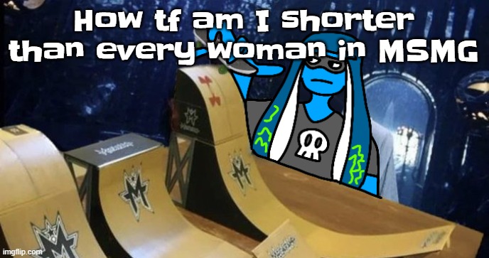 Skatezboard | How tf am I shorter than every woman in MSMG | image tagged in skatezboard | made w/ Imgflip meme maker