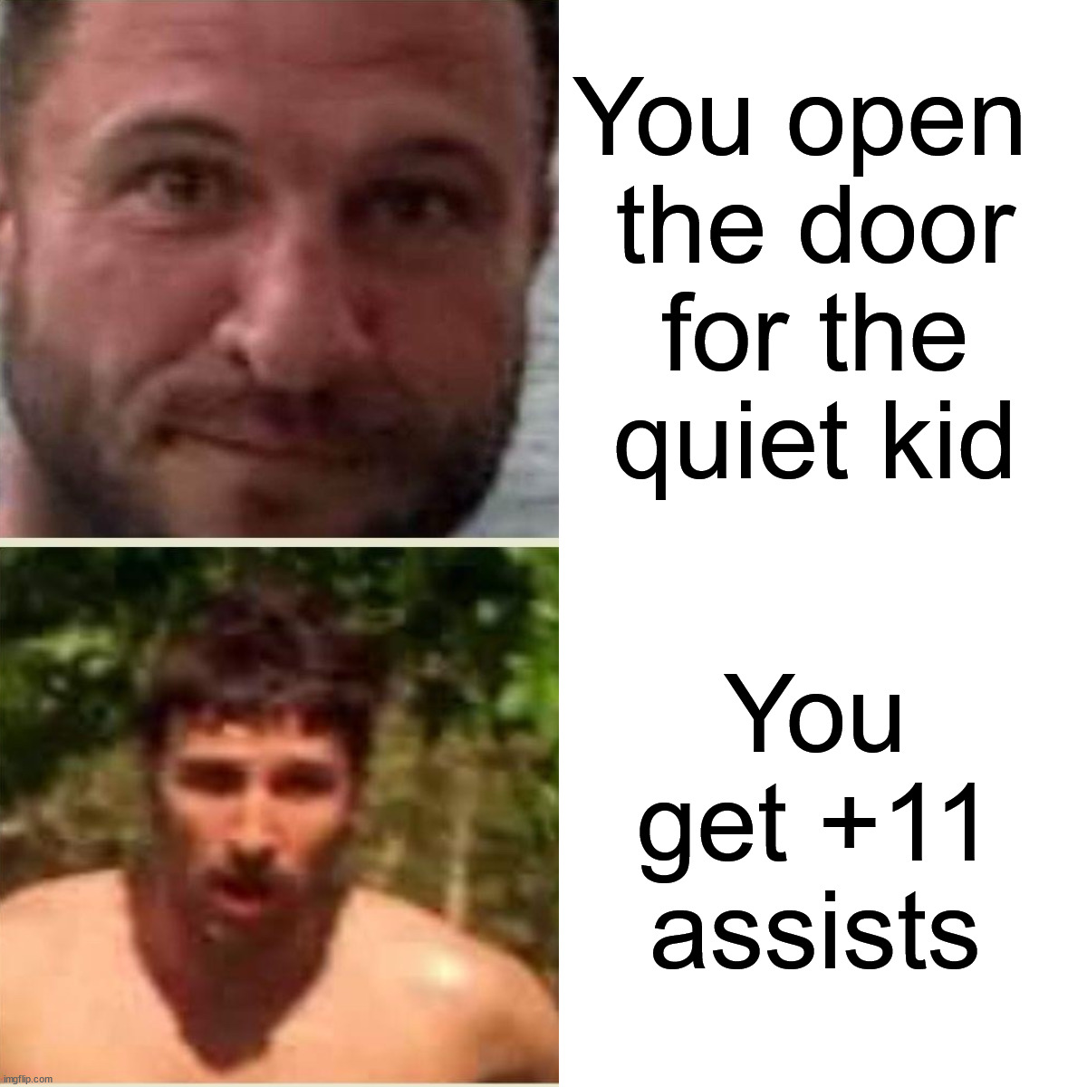 Well you are assisting | You open 
the door
 for the 
quiet kid; You get +11 assists | image tagged in memes,drake hotline bling | made w/ Imgflip meme maker