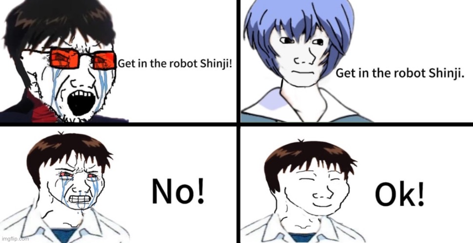 image tagged in jjk,shinji,rei,gendo | made w/ Imgflip meme maker