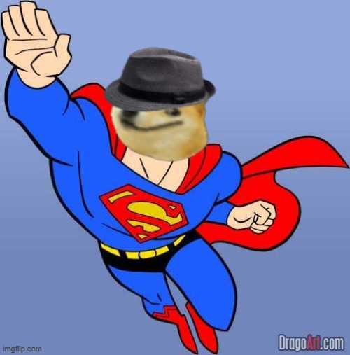 super doge | image tagged in superman | made w/ Imgflip meme maker